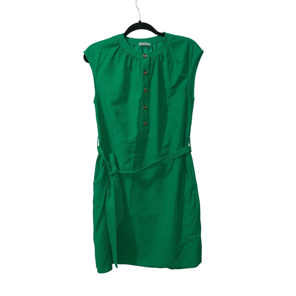 A‎ Loves A Green Sleeveless Button Front Midi Dress W/Belt Sz M